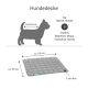 Grau Hundedecke für kleine Hunde, Maße 65 cm x 50 cm, 2 cm dick, geeignet für Rassen wie Dackel und Yorkshire Terrier.