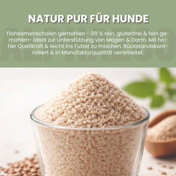Kundenbewertung mit einer Bewertung von 4,8/5 für ein Haustierprodukt, das die Wirksamkeit von Flohpulver für zwei Katzen mit Verdauungsproblemen bespricht.