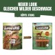 Afbeelding van twee pakketten Purina Adventuros hondensnoepjes, gelabeld 'Büffel Sticks' en 'Wilder Büffel-Geschmack,' met een nieuw ontwerp.