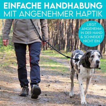 ® 2,3 m verstellbare Führleine für Hunde schwarz 1,2 cm, 2,3 m