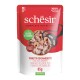 Schesir adult cat food pouch, tuna with shrimps fillets in jelly, 85g, 100% natural fillets, added vitamins.