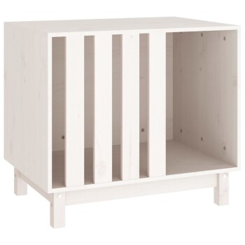 Hundehütte Massivholz Kiefer Hundehöhle Hundebett weiß 70 cm, 50 cm, 62 cm
