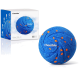 Blauer interaktiver Haustier-Spielzeugball mit der Aufschrift "Cheerble Wicked Ball Air" und orangefarbenen Punkten, entworfen für mittelgroße und große Hunde.