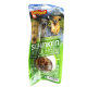 Emballage de friandises pour chiens DeliBest premium présentant un os de porc, étiqueté 'Schinken Knochen', avec des images de chiens et un fond vert.