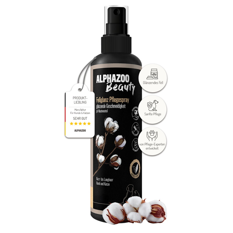 ALPHAZOO Fellglanz Pflegespray für Hunde & Katzen