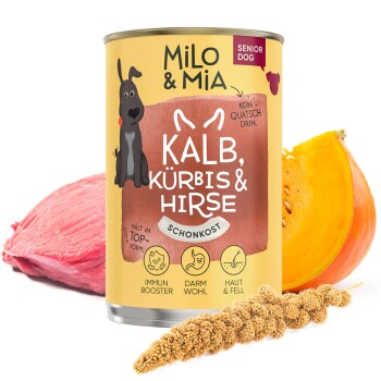 Milo & Mia Kalb, Kürbis & Hirse 24x400 g