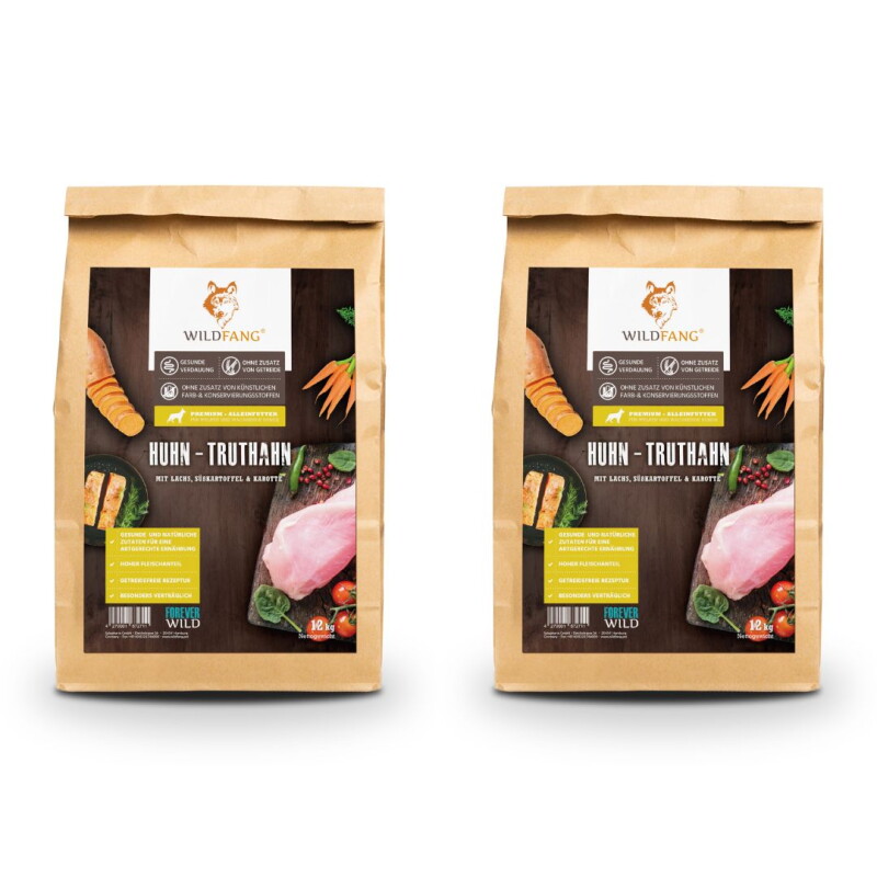 Wildfang ® Junior Trockenfutter mit Huhn 2x6 kg
