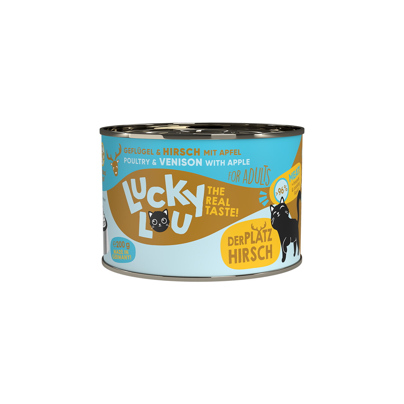 Lucky Lou Nassfutter Katze Adult Geflügel und Hirsch 12x200 g