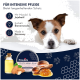 Produktbild von Pawlies Pfotenbalsam mit einem Glas, das mit "Pfotenbalsam" beschriftet ist, mit Zutaten wie Bienenwachs, Mandelöl und Jojobaöl, hergestellt in Deutschland.