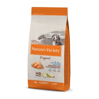 nature's variety original no grain - croquettes pour chiens juniors avec saumon sans arretes 12 kg