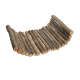 Eine gebogene Anordnung von natürlichen Holzstöcken, die in Dicke und Farbe variieren, geeignet für kleine Haustiere zum Kauen oder Spielen.