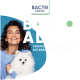 Bacto Facto ALLin1, ein effektiver Geruchsentferner mit einer 3-phasigen Wirkung, mit einer Frau, die einen flauschigen weißen Hund hält.