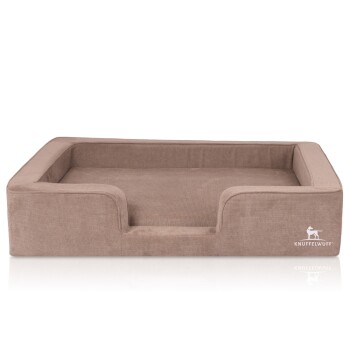 orthopädisches Hundebett mit Wendekissen aus Velours Bellamy braun XXL