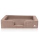orthopädisches Hundebett mit Wendekissen aus Velours Bellamy braun XXL