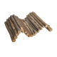 Eine Sammlung von natürlichen Holzstöcken unterschiedlicher Längen, ideal zum Kauen oder Spielen für Haustiere, auf einem weißen Hintergrund angeordnet.