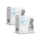 Verpackung für "Pfotenbalsam Sensitive", ein Pfotenbalsam für Hunde, mit einem Hundebild und Text über die intensive Pflege für rissige Pfoten.