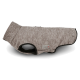 Graue und schwarze Hundejacke mit hohem Kragen und "WOLTERS"-Etikett an der Seite, auf weißem Hintergrund dargestellt.