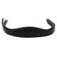 Schwarzes Leder-Haustierhalsband mit einem glatten, gepolsterten Design und verstellbaren Riemen.