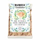 Bubeck Hundekekse Verpackung mit einer Hundillustration, floralen Design und dem Text: "Hunde. Erst klauen sie dein Herz..."
