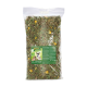 1 kg Beutel Löwenzahn-Mix Haustierfutter für Kaninchen, mit getrockneten Kräutern, gelben Blumen und Nährwertinformationen auf dem Etikett.