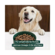 Golden Retriever neben einer grünen Futterschüssel; Text: 'Für empfindliche Hunde, reich an Omega‑3 für die Haut'.