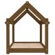 Holzhaustierhaus mit schrägem Dach und offenen Seiten, ausgestattet mit einem Lattenboden, entworfen für kleine Tiere.