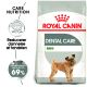 Royal Canin Dental Care Mini Hundefutterbeutel mit einer kleinen Hundillustration, die die Vorteile für die Zahngesundheit und 69% Wirksamkeit betont.