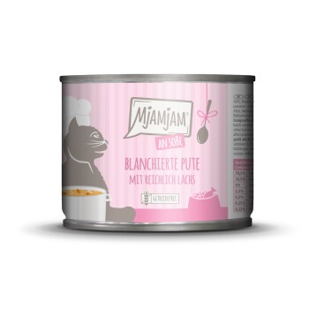 Nassfutter Katze Adult, Blanchiert in Sauce 6x185 g Pute und Lachs