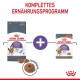 Royal Canin Appetite Control Katzenfutterverpackung mit einer Grafik, die Trockenfutter und Nassfutter zeigt, beschriftet mit "Komplettes Ernährungsprogramm."