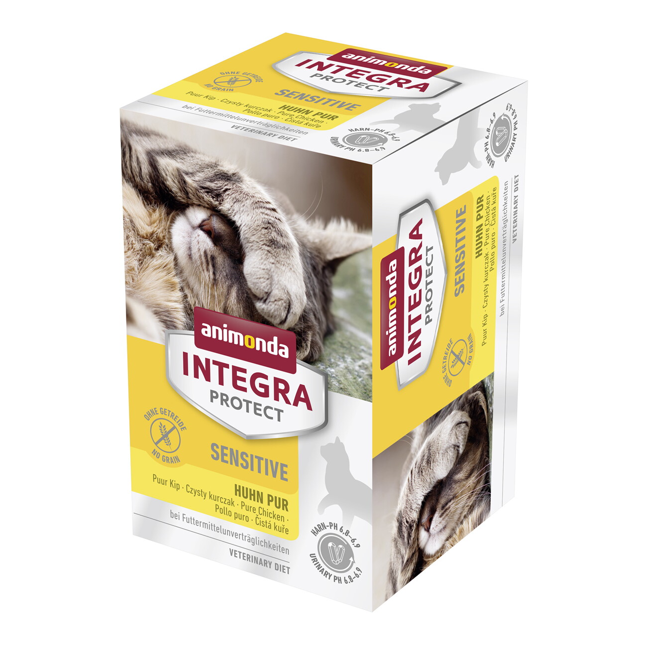 animonda Integra Protect Nassfutter Katze, Adult, Sensitive 6x100g Huhn pur