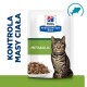Opakowanie karmy dla kotów Hill's Prescription Diet Metabolic z tabby kotem i tekstem "KONTROLA MASY CIAŁA."