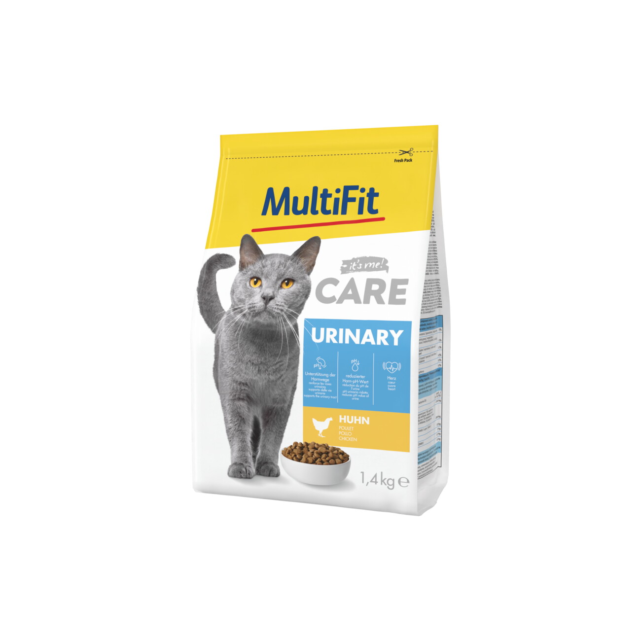 MultiFit Care Croquettes pour chat, Adulte, Urinaire, Poulet 1,4 kg