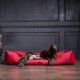 MORITZ KOMFORT Hundebett Hundesofa M - XXXL 90 110 130 160 185 cm dunkelrot 1,1 m, 25 cm, 90 cm