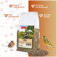 PANTO-Hanfsamen-Sack für Vögel, 1 kg, Samenhaufen und zwei Vögel; sichtbarer Text: 'PANTO', 'Reich an Fett & Proteinen'.