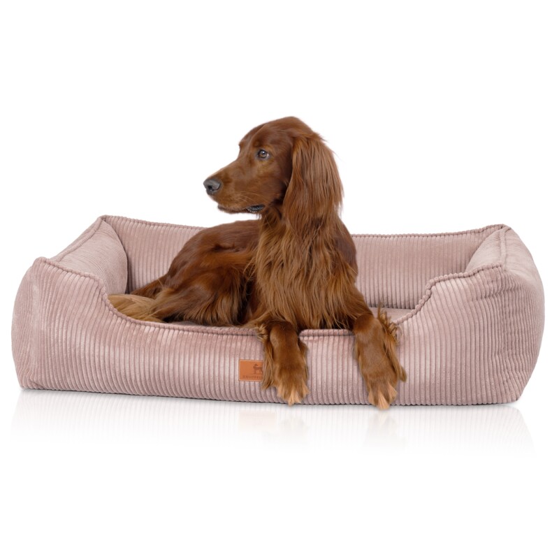Knuffelwuff Orthopädisches Hundebett Aus Cord Mit Handwebcharakter Nunavut Rosa Xxl