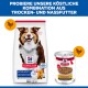 Hill's Science Plan 'Mature Adult 7+' Trockenfuttersack und Nassfutterdose (Huhn) mit deutschem Header, der das Trocken- und Nassfutter-Kombiangebot bewirbt.