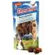 DeliBest Simmental-Rinderlungewürfel für Hunde, glutenfrei und ohne chemische Zusatzstoffe, mit einem Hundebild auf der Vorderseite.