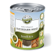 Eine Dose Bellfor Naturfarm-Menü Insekten-Hundefutter, mit einem grünen Etikett mit dem Text "Insekten" und Bildern von Karotten und Getreide.