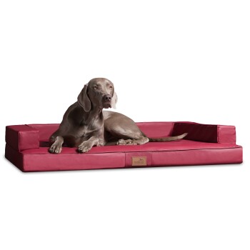 ® Orthopädisches Design Hundesofa GIBSON VISCO Kunstleder kubische Form dunkelrot 80 cm, 22 cm, 60 cm