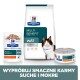 Opakowanie karmy dla kotów Hill's Prescription Diet Multi-Benefit w/d, z wizerunkiem kota, z tekstem promującym opcje karmy suchej i mokrej.