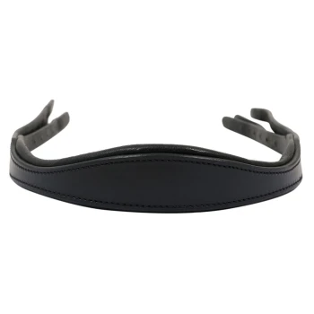 Schwarzes Leder-Haustierhalsband mit glatter Oberfläche und Nähdetails, entworfen für Komfort und Stil.