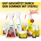Stiefel RP1 Insekten-Stop Pferdeprodukte (Sprays, Gel, Roll-on) mit Pferdefoto; Überschrift 'GUT GESCHÜTZT...'