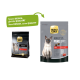 Zwei Select Gold Katzenfutterbeutel: "Pure Adult" und "ADULT PURE Rind," mit Katzen auf jedem. Text: "Neues DESIGN, gleiche QUALITÄT."