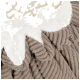 Close-up of a cozy pet bed featuring a soft, cream-colored fleece interior and textured, taupe corduroy exterior.