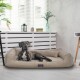 ® BRUCE VELOURS Orthopädisches Hundebett Soft beige 1,1 m, 25 cm, 90 cm