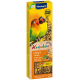 Vitakraft Kräcker Vogelsnackbox mit zwei bunten Liebesvögeln, mit Honig- und Sesamgeschmack, die natürliche Zutaten und Vitamine hervorhebt.