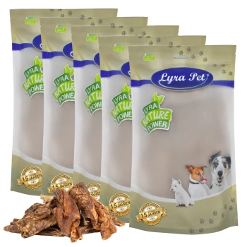 Verpackung von Lyra Pet Hundeleckerlis mit dem Text 'Lyra Nature Power' und Bildern eines Hundes und einer Katze, mit Leckerlis, die vorne angezeigt werden.