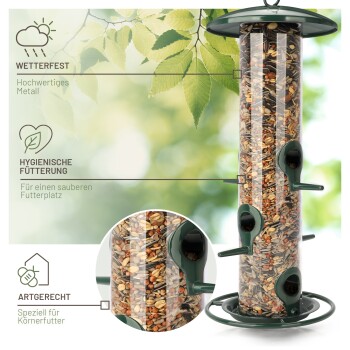 wildtier liebe Futtersäule für Samen, Körner & Kerne 35cm, Grün FRESSNAPF