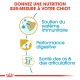 Image promouvant une nutrition personnalisée pour les chiots, mettant en avant le soutien immunitaire, la performance digestive et la santé des articulations en français.