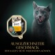 Sheba Sauce Collection Katzenfutterverpackung mit Truthahn und Gemüse, mit dem Text: "Ausgezeichneter Geschmack, den Katzen nicht widerstehen können."